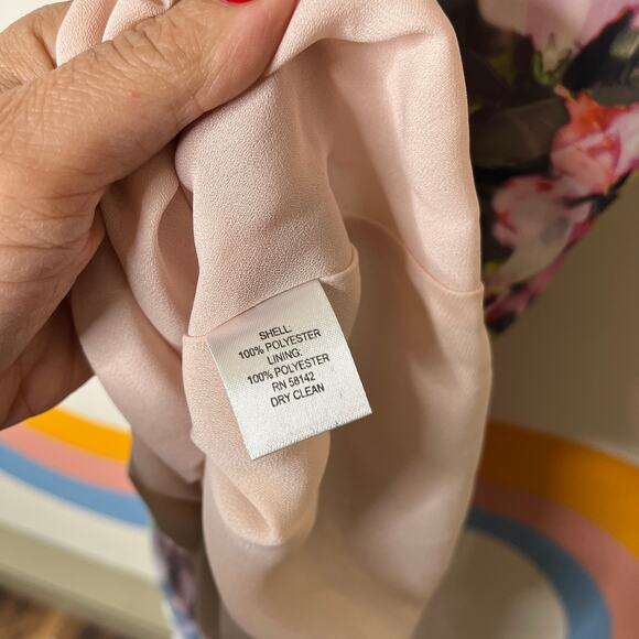 Maggy London Floral Maxi Dress Womens 12 Sleeveless Keyhole Watercolor Spring - Picture 6 of 10